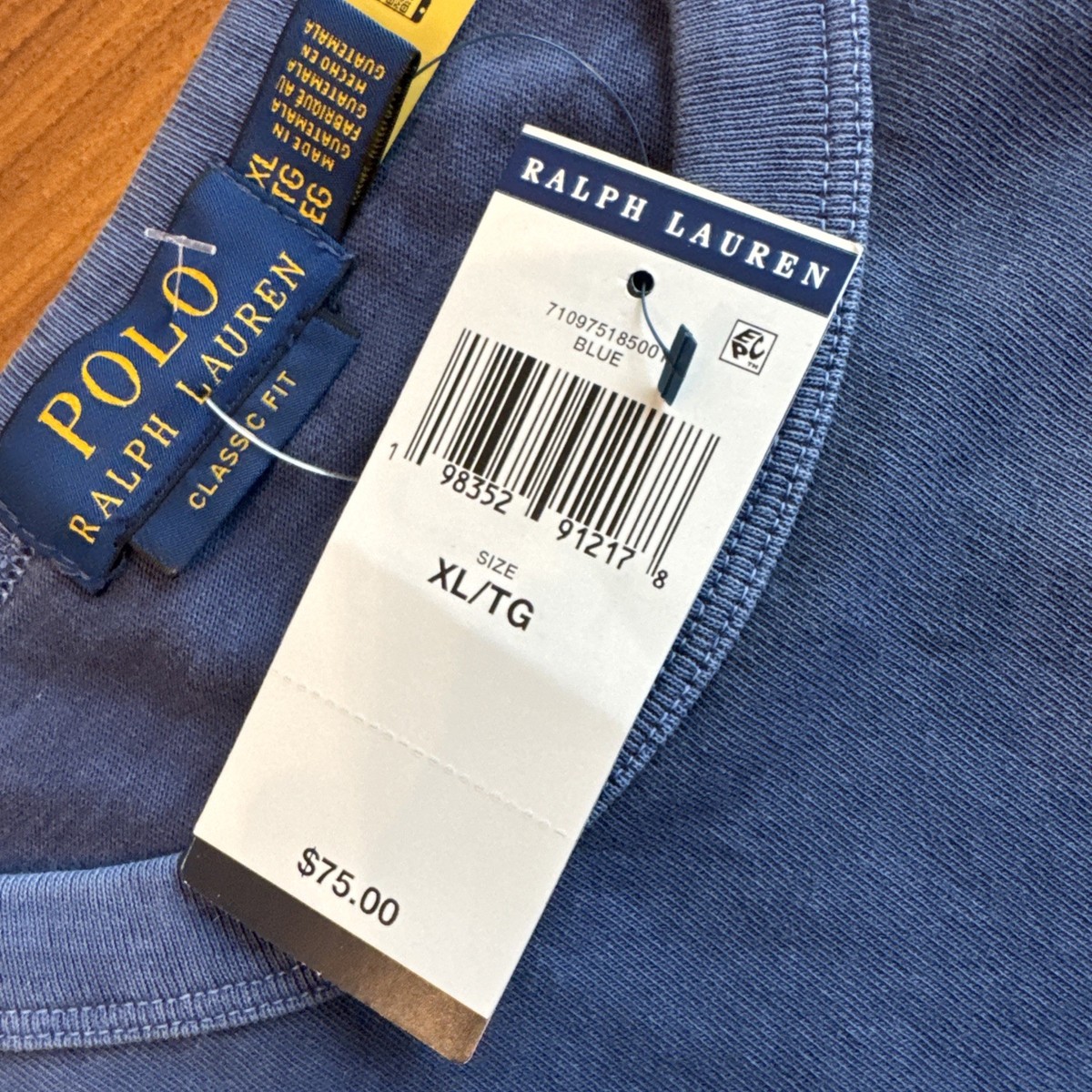 Ralph Lauren Polo SZ XL Mens SS Cotton Blue Polo Sport TShirt Pony