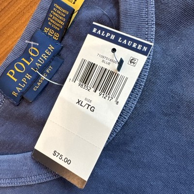 Ralph Lauren Polo SZ XL Mens SS Cotton Blue Polo Sport TShirt Pony