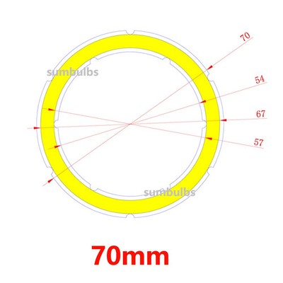 2W 12W Angel Eyes COB Light Source Annual Shape 12V DC 20mm 120mm Ring LED Chip