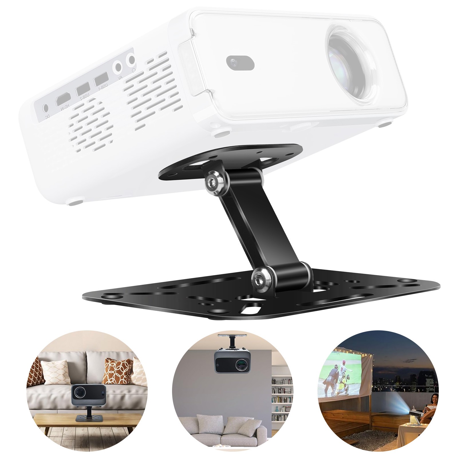 Projector Wall Ceiling Mount Foldable Table Stand 180&deg;Adjustable for Home Office