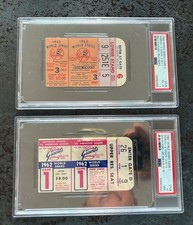 1962 World Series Ticket Stub Games 1 and 3, Giants vs. Yankees PSA rated