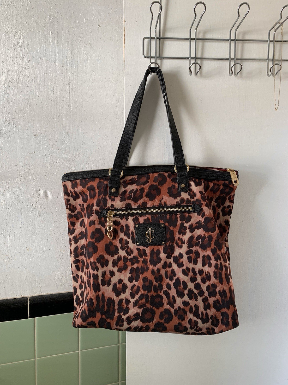Juicy Couture Leopard Print Shoulder Tote Bag McBling Y2K 2000s
