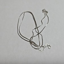 Tested Sterling Silver Box Chain Italy 925 Vintage 22.5 Inches