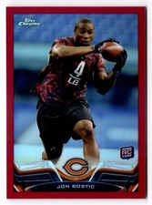 2013 Topps Chrome Jon Bostic #189 Red Refractors #/25 Chicago Bears