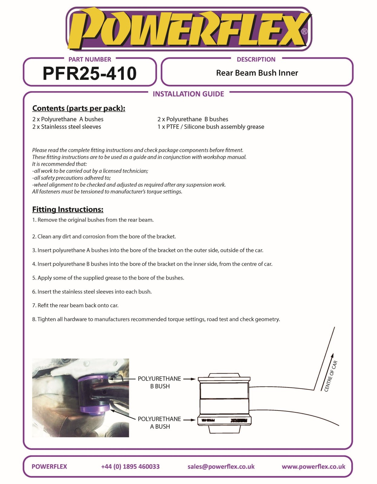 PFR25-410 Powerflex Road Rear Beam Mounting Bushes