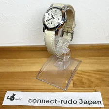 SEIKO Japan Watch Chronograph 5Y89-0B60 White Dial Yellow Strap Quartz Used