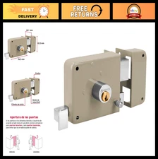 Deadbolt Rim Door Lock Set - Right Rim, Standard Key, Secure Home Security
