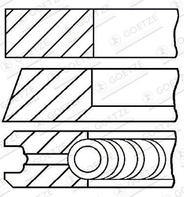 Goetze Engine Kolbenringsatz 08-432300-00 FüR Audi Seat Skoda Vw-image