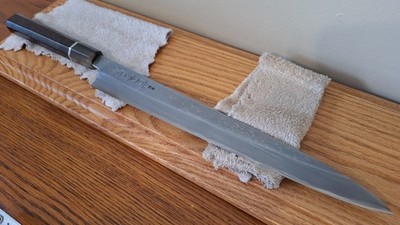Shigefusa Damascus Kitaeji Yanagiba 300mm custom handle kitchen sushi knife