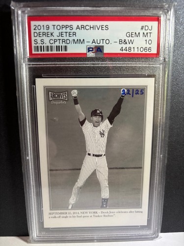 SERIAL # 22/25 TOPPS ARCHIVES 2019 PSA 10 GEM MINT JETER SNAP SHOT POP 3 SSP 😎