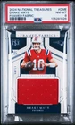 2024 NATIONAL TREASURES FRAMED FABRICS #DME DRAKE MAYE ROOKIE RC 13/49 PSA 8