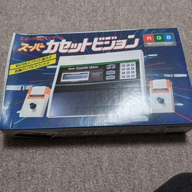 Junk EPOCH SUPER CASSETTE VISION Console with Box, Manual & Postcard + Game Rare