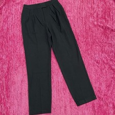 Nasty Gal Tapered Pleated High Waisted Smart Pants Black Size US 6