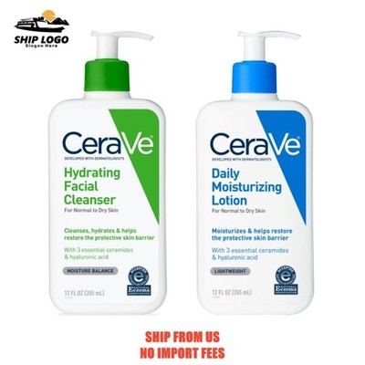CeraVe Daily Skincare Essentials Kit for Balanced to Dry Skin, 2 Piece Set