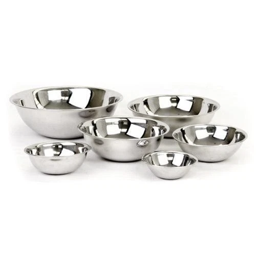 (Set of 6) Mixing Bowls Standard Weight Stainless Steel, Mirror Finish, 3/4, ...