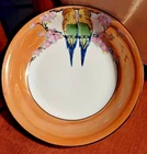 6 ANTIQUE-- Noritake Lusterware Japan Art Deco  Bowls  with 2 Perching Parakeets