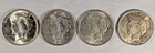 LOT OF 4 1922 P PEACE SILVER DOLLARS #16