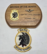 Original 1960's USAF 2nd Fighter Interceptor Squadron FIS Patch & Plaque