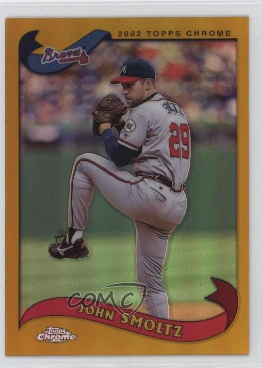 2002 Topps Chrome Gold Refractor John Smoltz #145 HOF tp9