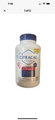 Citracal Maximum Plus Calcium Citrate With Vitamin D3- Caplets- 180ct Exp 01/27