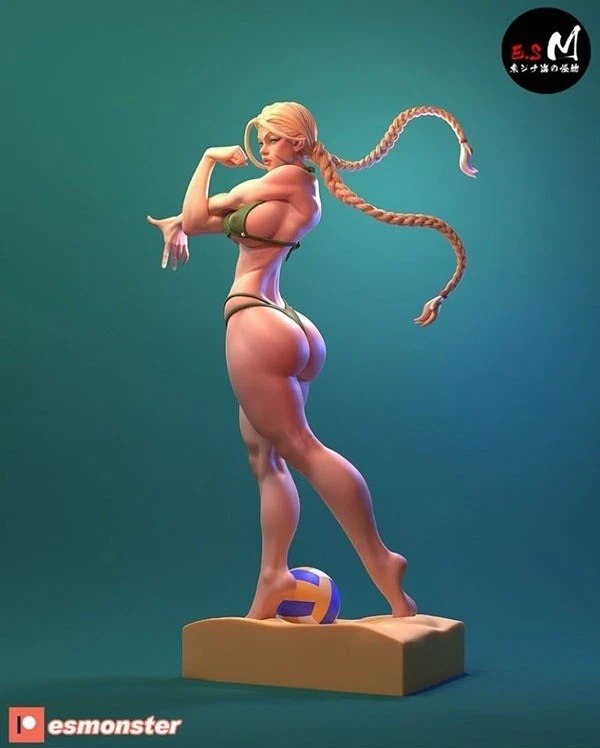 Figura Cammy 20 cm - Estatua Street Fighter hecha a mano y pintada a mano de resina 12K Foto 3 de 3