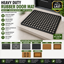 Rubber Door mat Non Slip Heavy Duty Coir Shoe Scraper Entrance Indoor Mats