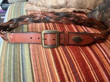 Harley Davidson brown leather belt size small  30" to 34" waist
