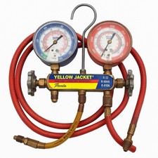 Yellow Jacket Pirtle HVAC Manifold Gauge Set R22 R404A R410A w Hoses