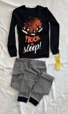 Carters 2 piece L/S Trick Or Sleep Halloween pumpkin Pajamas Size 12 NWT
