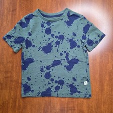 3 / 30 Tommy Bahama Kids T-Shirt XS 4 Green Blue Splatter Paint Crew Neck Top