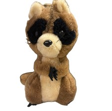 Vintage 1978 R Dakin Rookie Raccoon Plush Stuffed Animal Brown Korea Nutshells