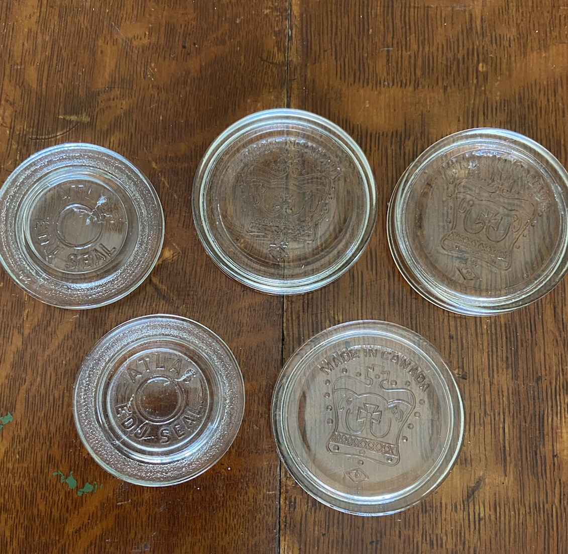 Vintage Lot of Atlas EDJ and Made In Canada Glass Canning Lids eBay