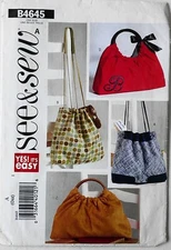 See & Sew 4645 Yes Its Easy Bags Handbags Sacs Sewing Pattern