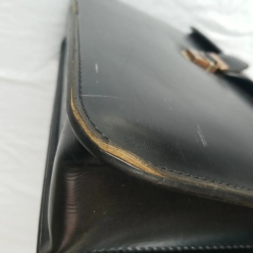 Valigetta vintage nera borsa medici borsa vinile attacco manico superiore rustico prop - Foto 8 di 20