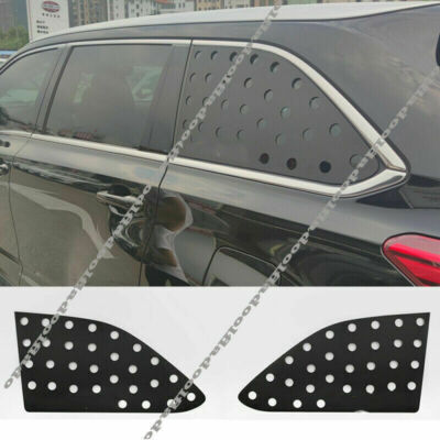 Fit For Toyota Highlander 14-19 Black Rear Side Window Louver Shutter Panel Trim