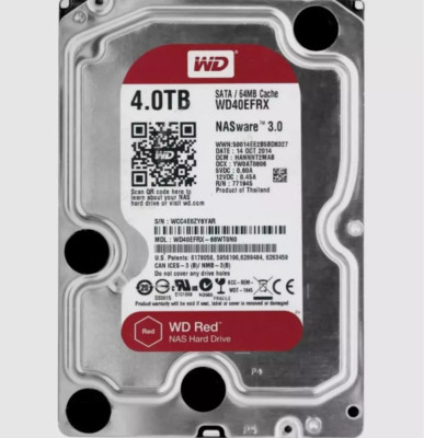 Western Digital 4TB WD40EFRX 5400RPM SATA 3.5'' 64MB Internal Enterpris Hard Driv