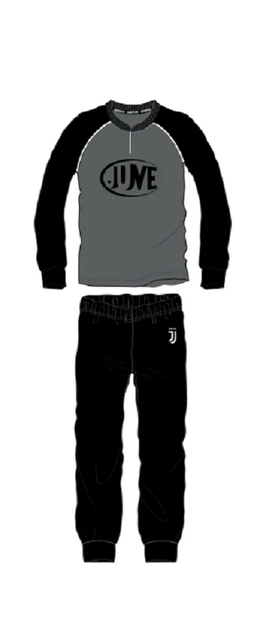 PIGIAMA JUVENTUS UFFICIALE UOMO JUVE Invernale in CALDO COTONE NERO-ANTRACITE