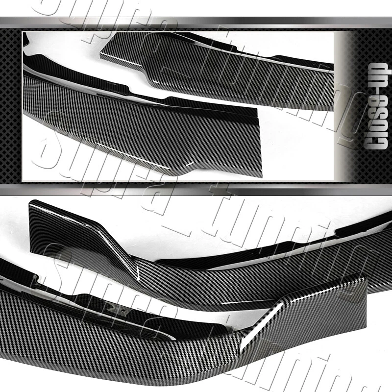 STP-Style For 2011-2014 Dodge Charger Carbon Look Front Bumper Body Spoiler Lip - Image 2 of 4