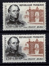 FRANCE STAMP YVERT N° 1298 " GENERAL DROUOT VARIETE COULEUR " NEUF xx TTB J269