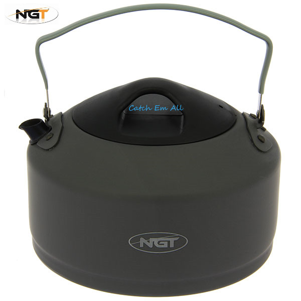 NGT Carp Coarse Fishing Camping Kettle 1.1 Litre Gun Metal Lightweight Aluminium