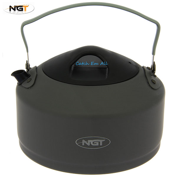 NGT Carp Coarse Fishing Camping Kettle 1.1 Litre Gun Metal Lightweight Aluminium