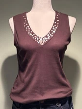 Talbots Women’s Brown Knit Tank Top Size S