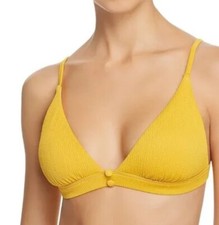 New Red Carter Cali Textured Triangle Bikini Top Womens L Yellow Swim Suit