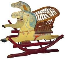 Antique 1916 Child's Rocking Horse / Glider Rocker