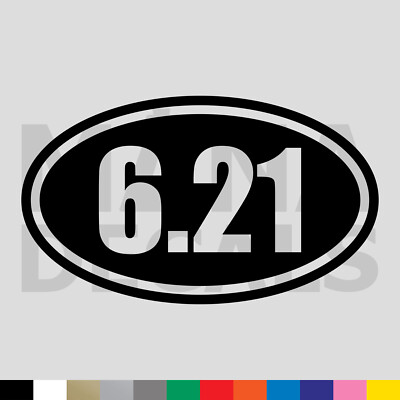 6.21 Marathon Oval Vinyl Die Cut Decal Sticker - Running Jogging Distance