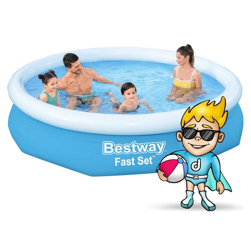 BESTWAY 3 in 1 Quick Up Pool Easy Set Gartenpool Schwimmbecken mit Filterpumpe - Bild 4 von 4
