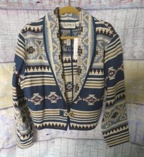 Flashback Vintage Womens Southwestern Aztec Cropped Jacket Blazer, Medium - New