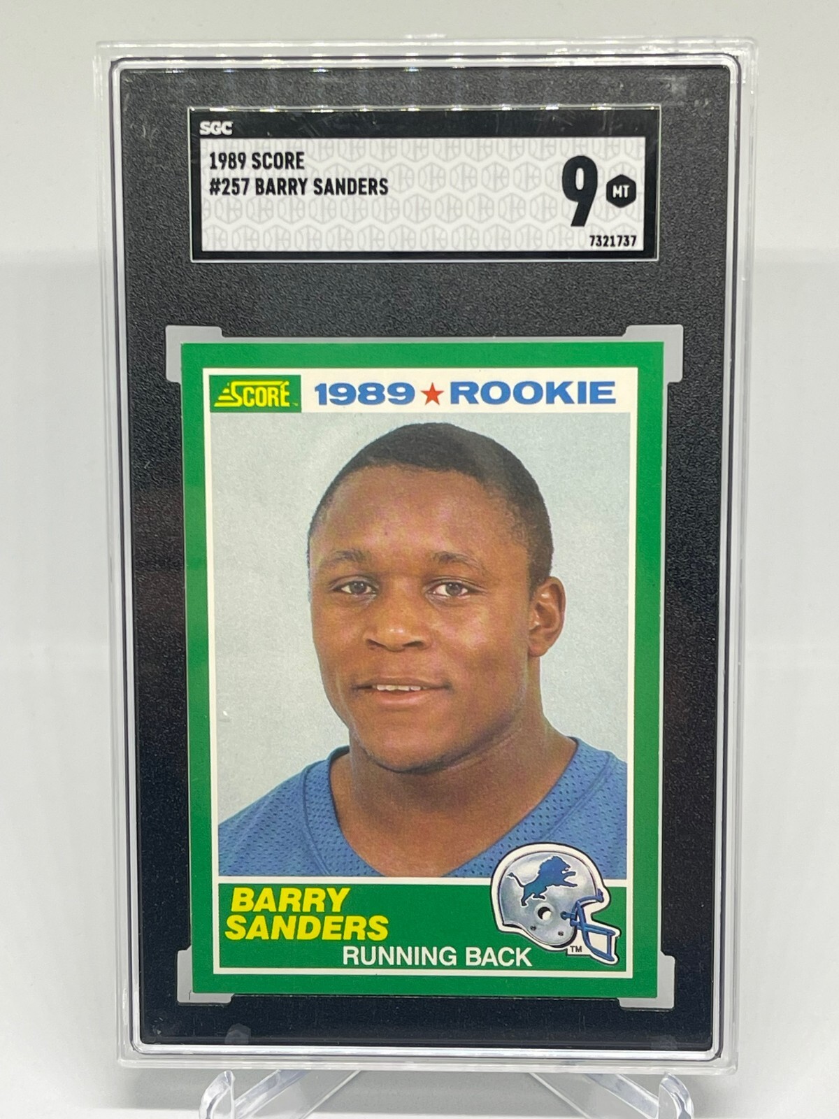 1989 Score Barry Sanders Rookie Card 257 RC GRADED SGC 9 MINT DETROIT