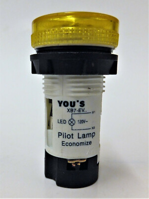 22MM YOU'S XB7-EV LED PILOT PANEL INDICATOR LIGHT 120V ( YELLOW ) USA INVENTORY