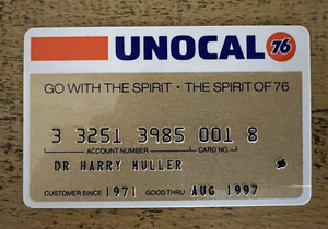 Unocal 76 Charge Card Expired August 1997